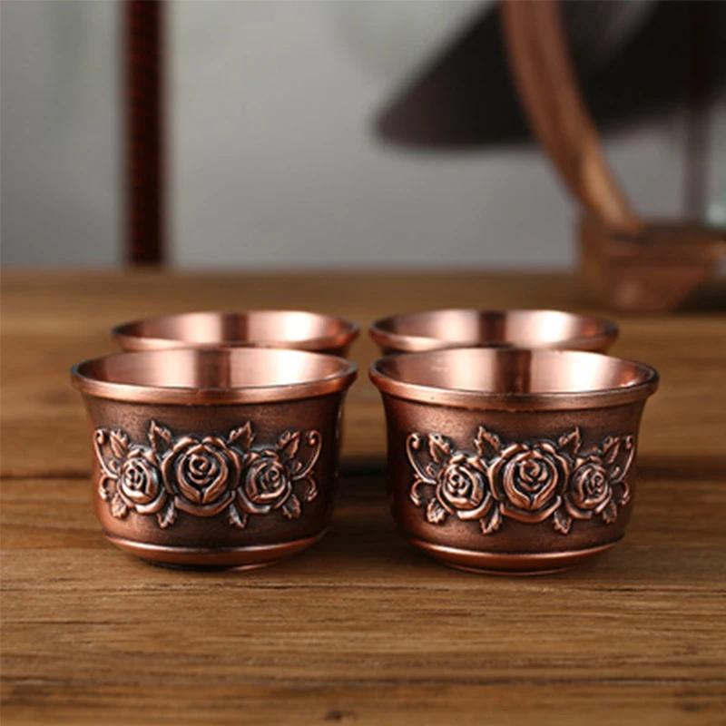 Античный медный чайный сервиз Подарочная коробка китайский набор кунг-фу