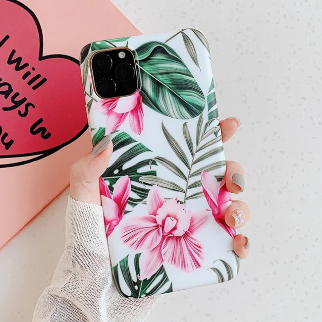 Чехол для телефона в стиле ретро с цветными цветами для iphone XR XS Max X 6 6S 7 8 Plus 11 11Pro Max Leaf матовый мягкий Художественный Цветочный чехол - Цвет: Style 16