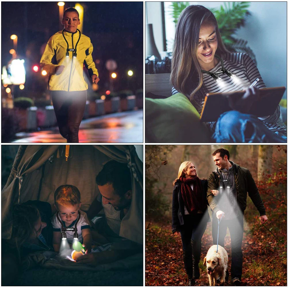 Перезаряжасветильник льник для чтения LEDGLE шеи взрослого 3 уровня яркости|Лампы