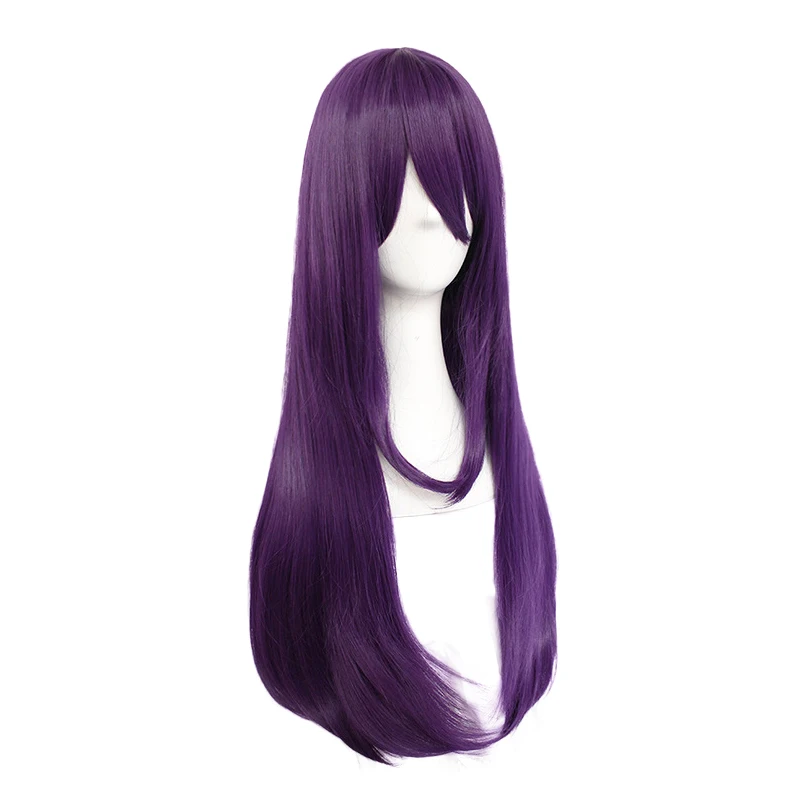 DDLC Doki Literature Club Yuri женский фиолетовый длинный парик косплей костюм термостойкие