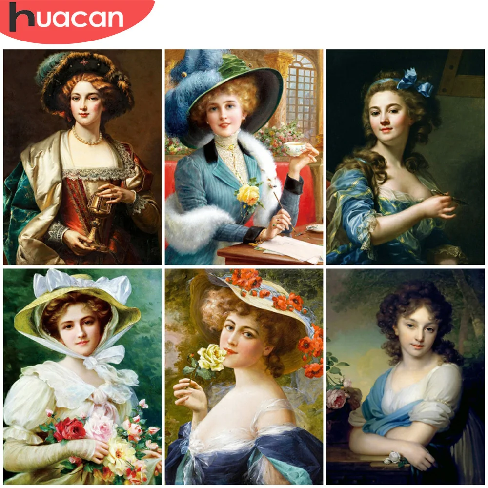 

HUACAN полный квадратный/круглый алмазов картина красота Алмазная вышивка, портрет изображение мозаики стразами украшения комнаты