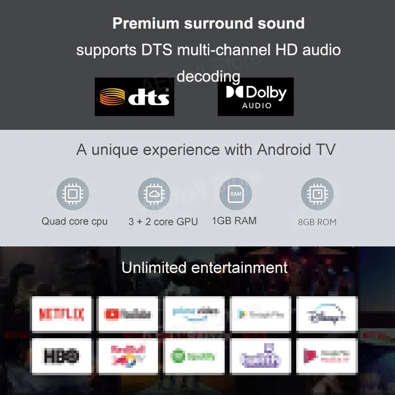 Глобальная версия Xiaomi Mi TV Stick Android 9 0 четырехъядерный 1080P Dolby DTS HD Двойное