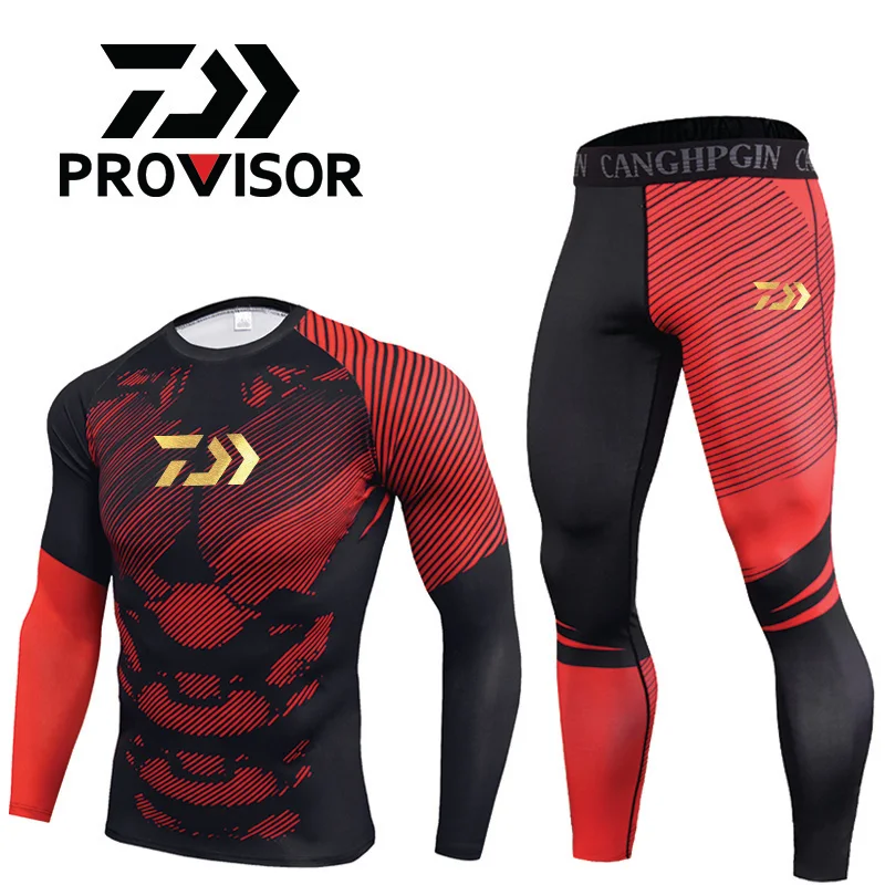 

2021 New Dawa Fishing Clothing Sets Men Outdoor Sports Breathable Quick Dry Anti UV 40+ Long Sleeve Fishing Jersey Fishing Pants