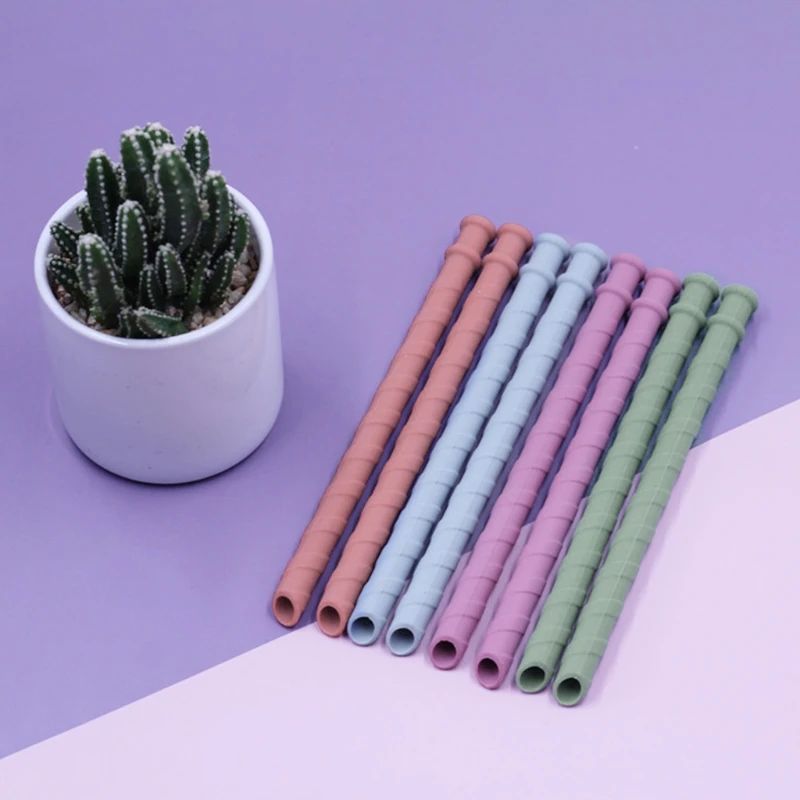 

J60B Baby Food Grade Silicone Straws Spiral Drinking Children Use Bar Club Cup