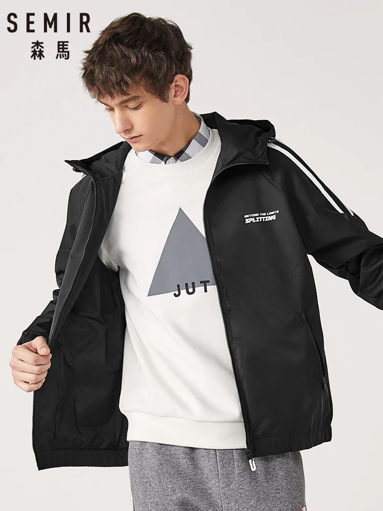 Куртка SEMIR мужская с капюшоном свободная ветровка принтом в гонконгском стиле |