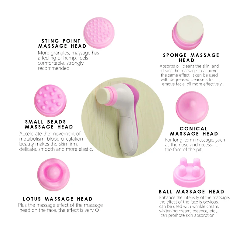 6 в 1 стирка аппарат для чистки лица поры кожи Очиститель Очищение тела массаж