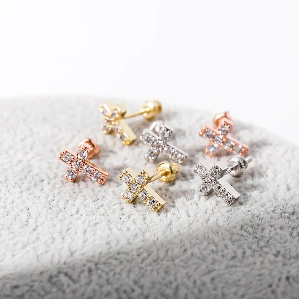 Материал S925 стерлинговое серебро 1 пара серьги с кубическим цирконием блестящие