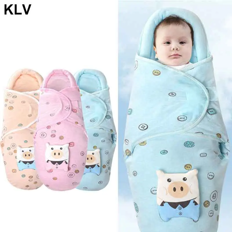 

0-6M Newborn Baby Cotton Blanket Swaddle Cute Cartoon Toddler Winter Warm Sleeping Bags Sleepsack Little Baby Stroller Wrap