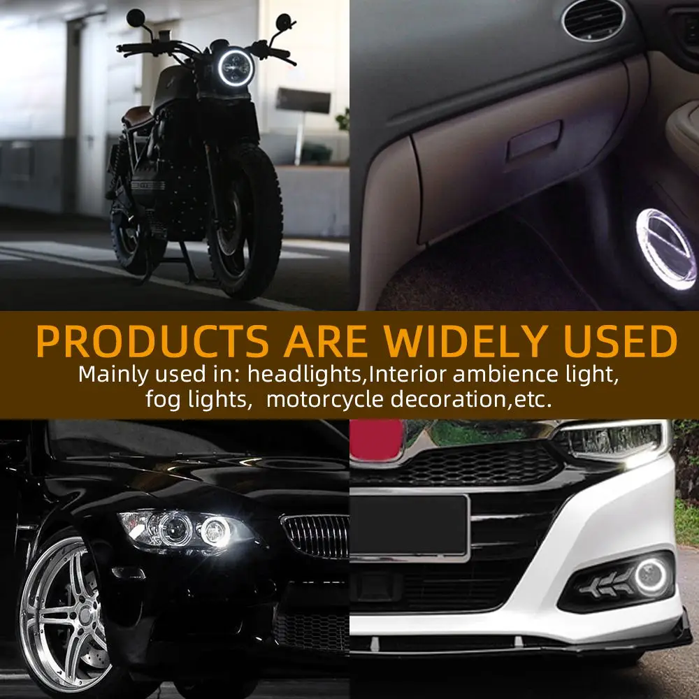 

2pcs DC 9-30V 100MM 1188LM 2835 LED Milk Light Cotton Led Angel Eyes Halo Rings Headlight Fog Decorative Light White Red Blue