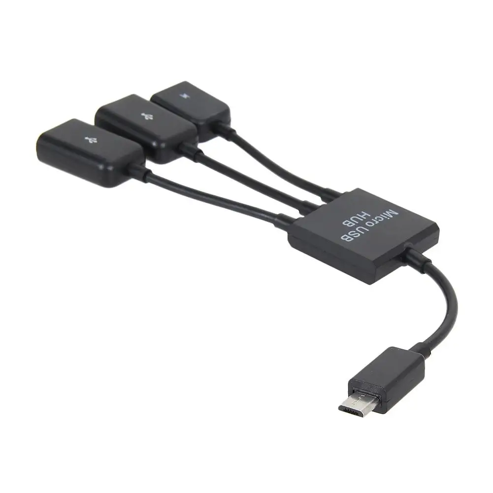 3 в 1 Многофункциональный двойной микро USB хост OTG концентратор адаптер кабель