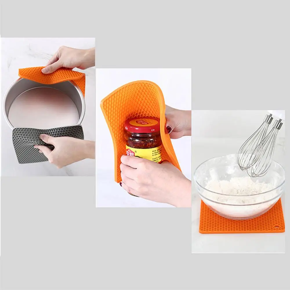 Квадратный коврик с сотовым профилем из пищевого силикона термоизоляционный