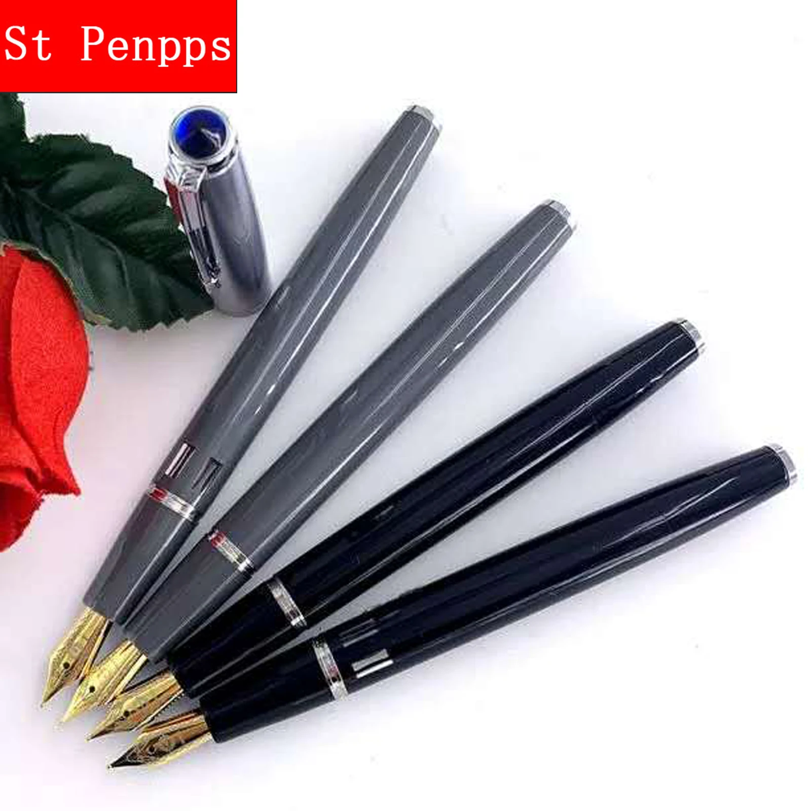 

St penpps 601A Fountain Pen Vacumatic Double Bead Piston Type Ink Pen Steel Cap Exposed Nib Stationery Office school supplies