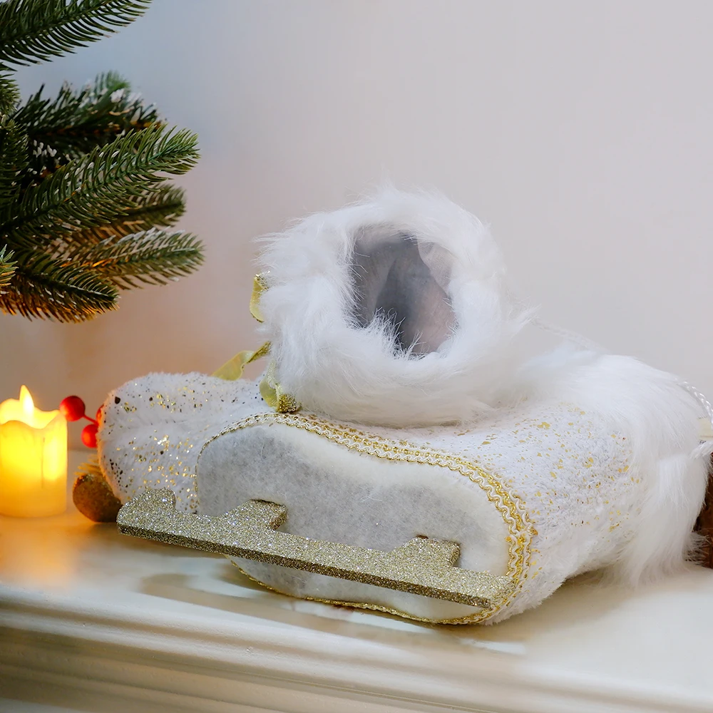 ABXMAS 1 пара Рождественские елки коньки из пеньковой веревки украшения для дома