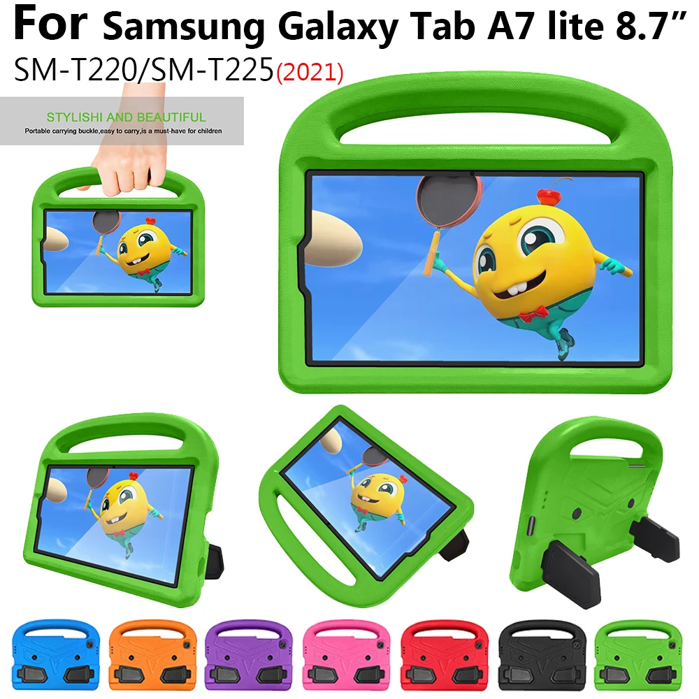

Портативный безопасный противоударный чехол для детей, чехол для Samsung Galaxy Tab A7 Lite 2021 дюйма, зеркальный чехол из ЭВА с подставкой сзади
