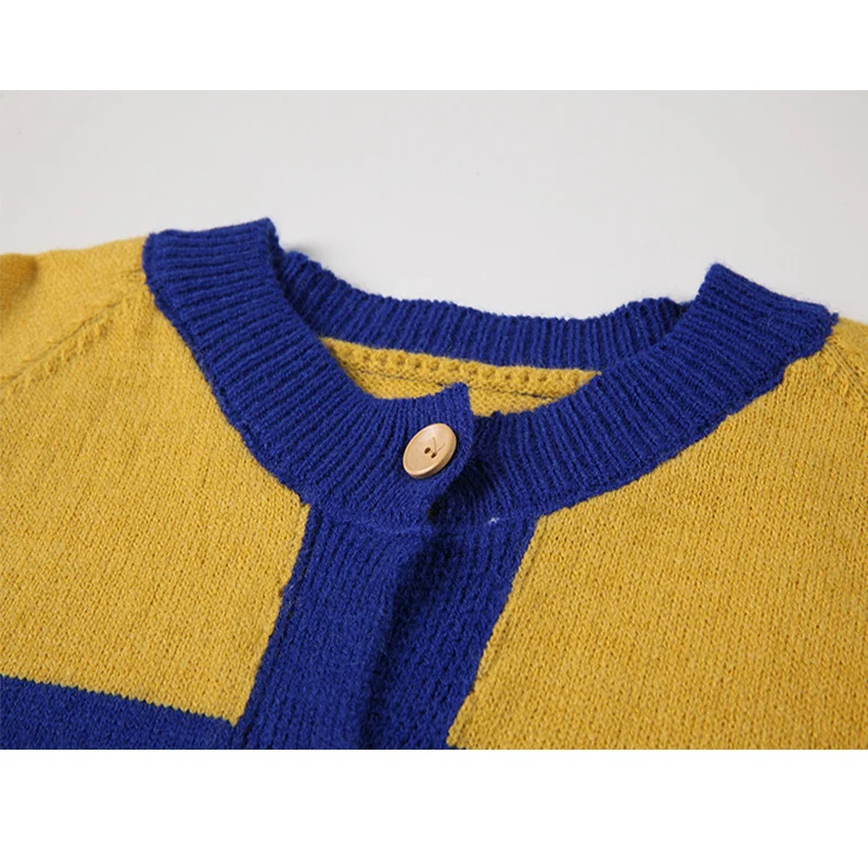 Женский кардиган вязаный Модный корейский шерстяной свитер в полоску для женщин