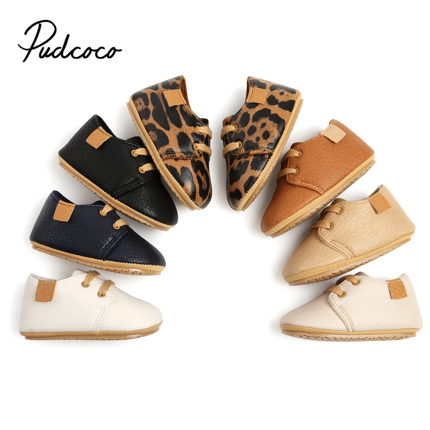 

Туфли из искусственной кожи, на шнуровке, 7 цветов, на возраст 0-18 месяцев