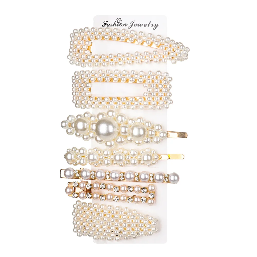 Фото 1 комплект металлическая заколка со стразами для волос имитация - купить