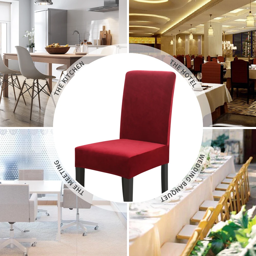 New Stretch Spandex Chair Covers For Dinner Room Anti-dirty Computer Seat Cover Removable Slipcovers Party Hotel | Дом и сад