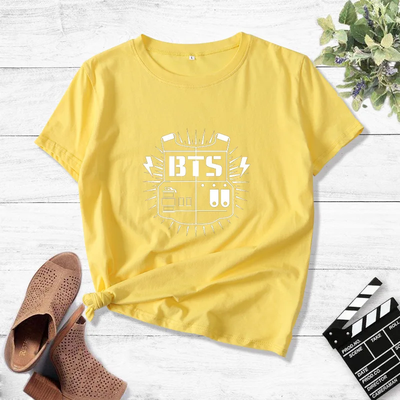 

Boys Name V Fans Supporters 2021 Summer Fashion Hip Hop Letter Short Sleeve Men and Women T-shirt BTS-02 Cotton Quick delivery