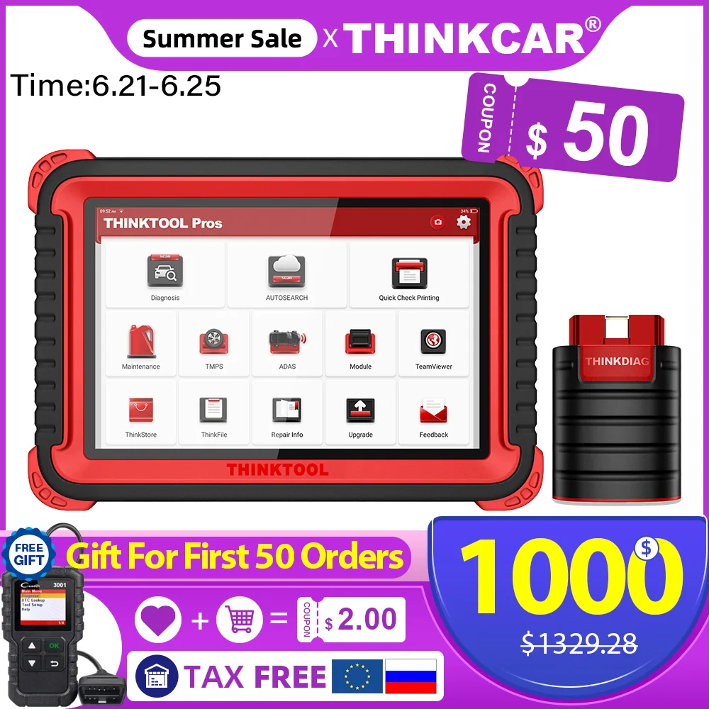 THINKCAR THINKTOOL Pros автоматический диагностический инструмент 10 &quotполная система ADAS