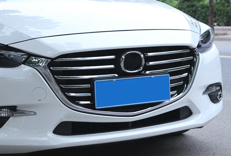 Передняя решетка крышка планки для Mazda 3 M3 Axela 2017 2018 ABS Хром гоночная отделка
