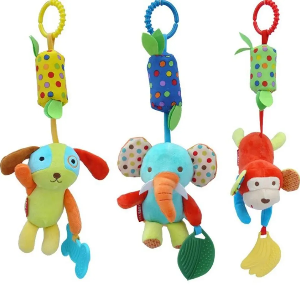 

Baby Kids Rattles Toys Stroller Pram Crib Hanging Soft Plush Toys Animal Clip Baby Crib Bed Hanging Bells Toys
