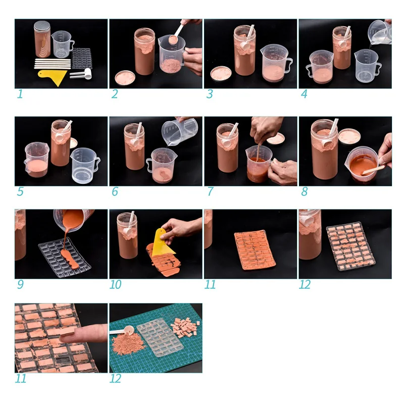 sand table building making mini brick silicone mold cement model brick small house handmade diy decoration free global shipping
