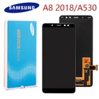 Оригинальный AMOLED дисплей 5,6 дюйма, ЖК-дисплей для SAMSUNG Galaxy A8 2018, сенсорный ЖК-дигитайзер в сборе, регулировка яркости