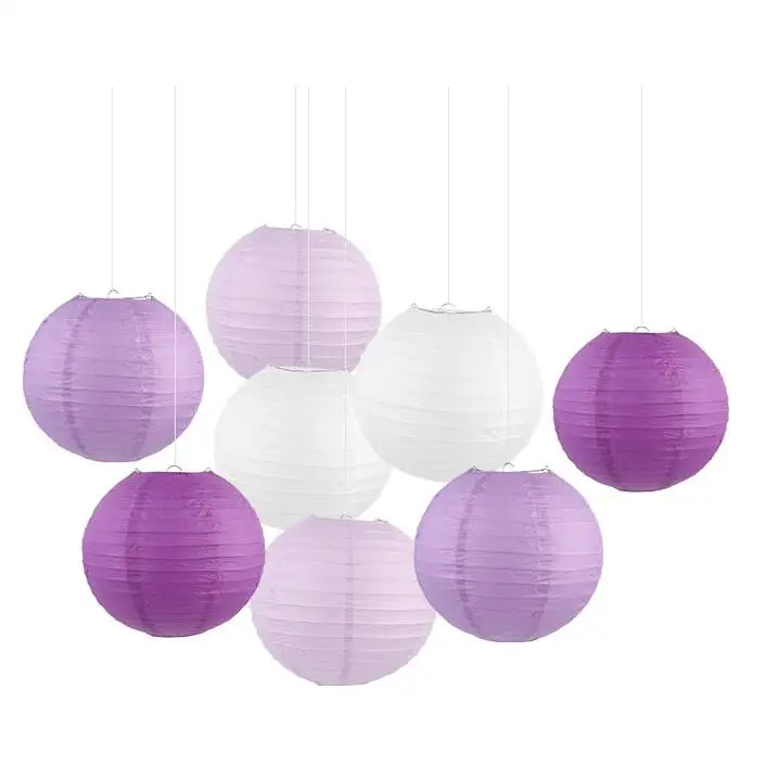 

wholesale 50Pieces 6-16" Wedding Party Decorative Chinese Paper Ball Lanterns 40cm Round Hanging Rice Lamp Festival Supplies