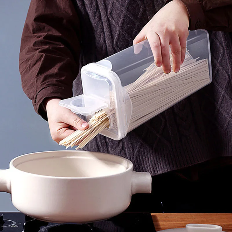 

Прозрачный контейнер для хранения лапши, контейнер для хранения пищевых продуктов, зернистый диспенсер, кухонный Органайзер