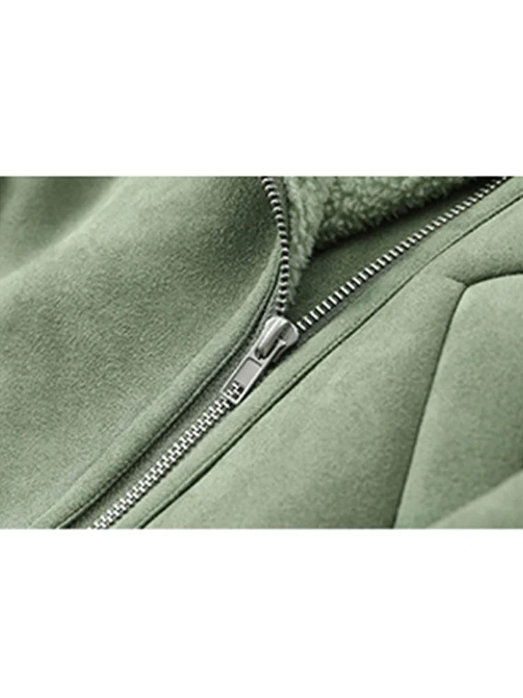 Женская меховая куртка с поясом и молнией свободная теплая зимняя винтажная