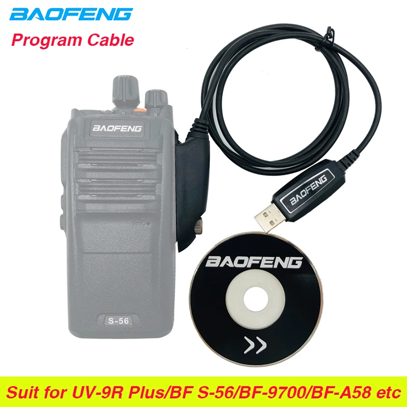 baofeng waterproof uv 9r plus usb programming cable driver cd for walkie talkie uv 9r bf 9700 a 58 uv9r plus 9rhp two way radio free global shipping