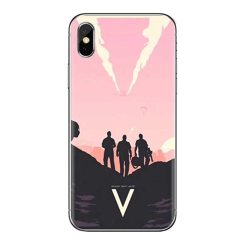 Для iPod Touch Apple iPhone 4 4s 5 5S SE 5C 6 6S 7 8 X XR XS Plus MAX прозрачные ТПУ чехлы накладки Grand Theft Auto V