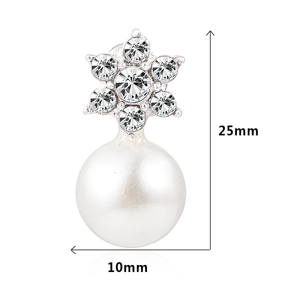 

2020 New Fashion Korea Pearl Crystal Rhinstone Snow Flower Stud Earrings Earrings for women Brincos Earring Lovely Jewelry