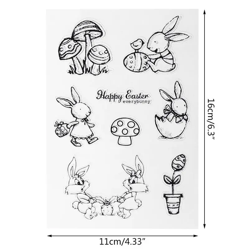 Пасхальные мягкие ПВХ штампы печать Кролик милые узоры DIY скрапбук фотоальбом