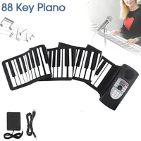 88 keys electronic roll up piano rechargeable silicone flexible midi keyboard organ musical instruments built in speaker