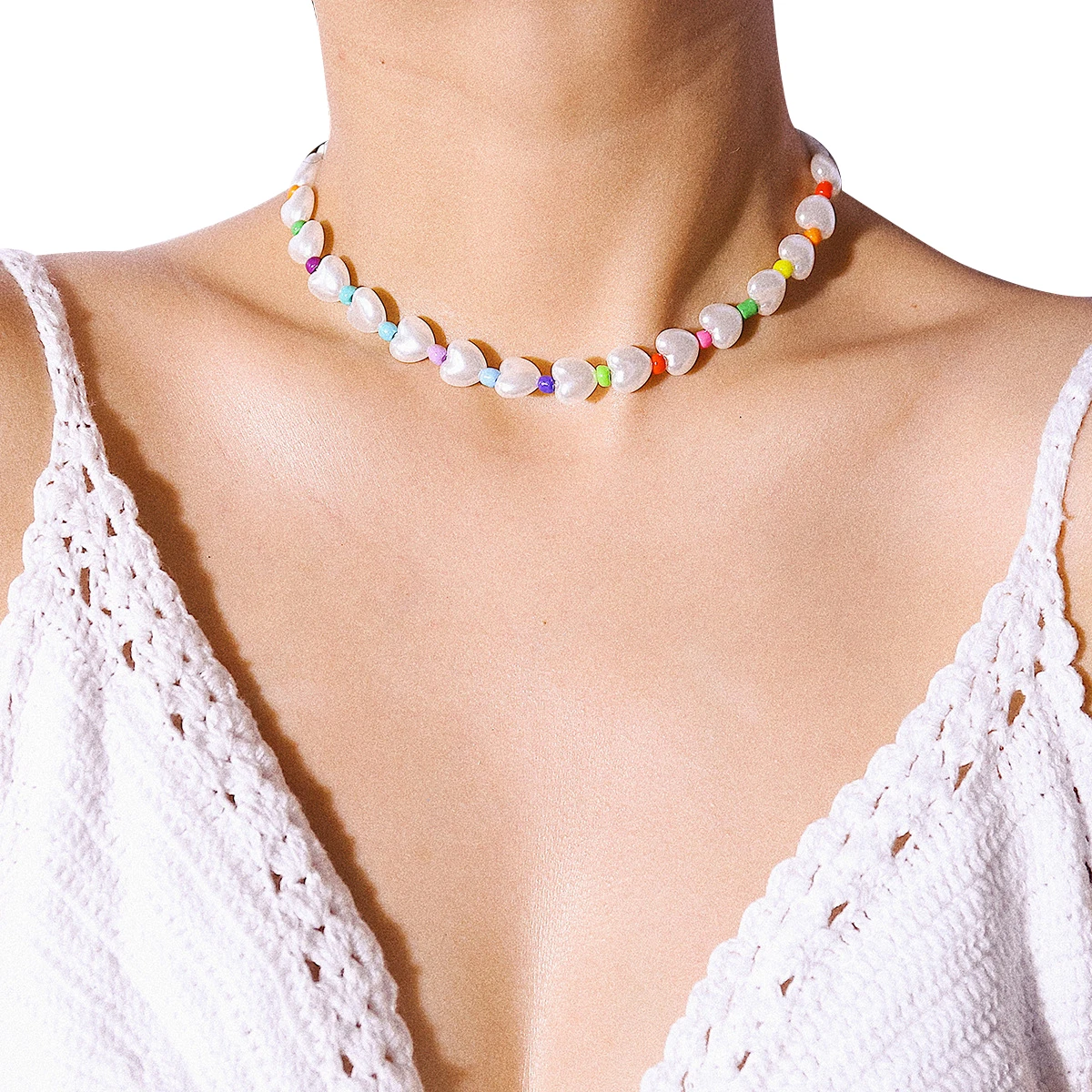 Женское Ожерелье с жемчугом и цепочкой до ключиц | Украшения аксессуары