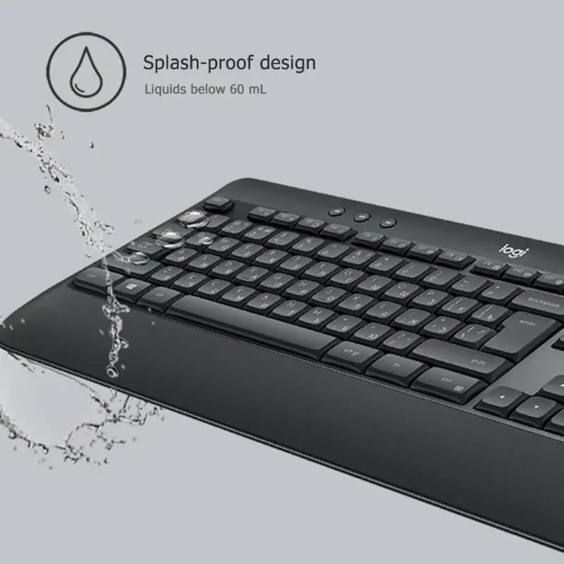 Беспроводная клавиатура logitech MK540 Advanced 2,4G 10 m, эргономичная мышь 1600 dpi, набор клавиатуры и мыши для ПК и ноутбука