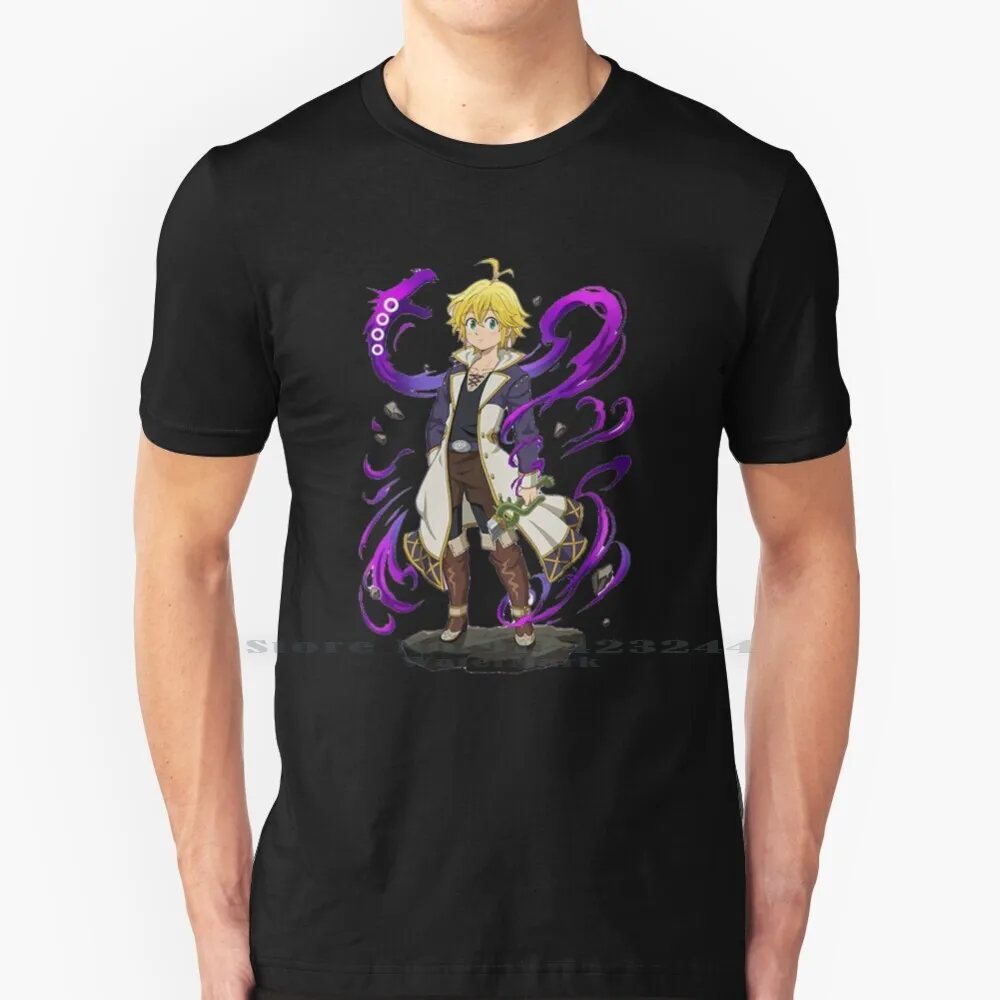 

Meliodas Purple Shirt T Shirt Cotton 6XL Meliodas Merlin Anime Cute Cool The Seven Deadly Sins Nanatsu No Taizai