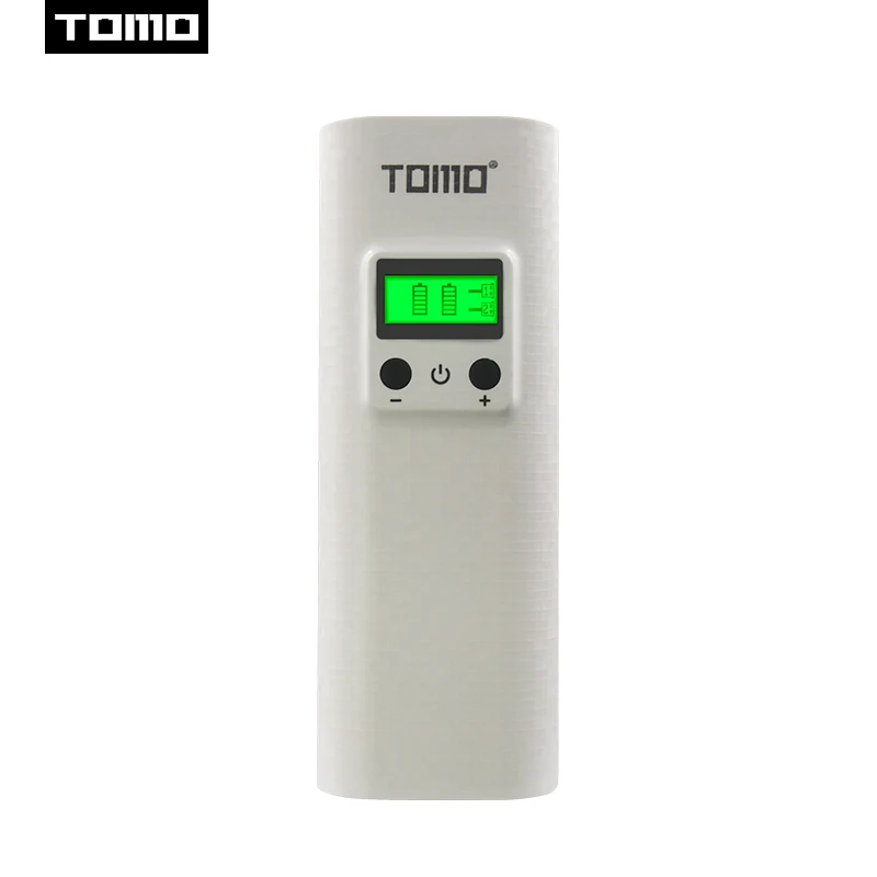 White no battery TOMO flash light 18650 зарядное устройство светодиодный дисплей заряда батареи powerbank K2 - Цвет: White no battery