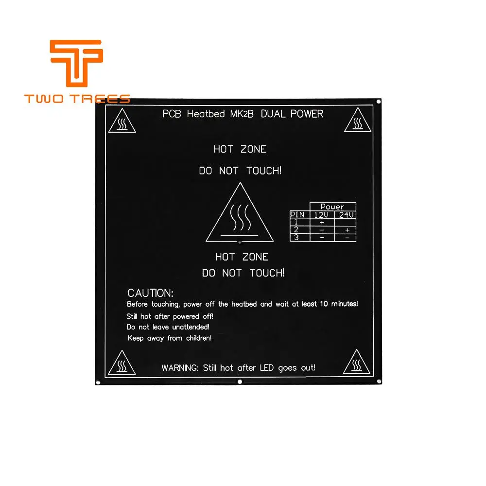 Черный Reprap MK2B радиатор 214*214*1,6 мм MK2B с подогревом плата PCB СИД термистора для 3D-принтеры как MK2A очаг для 3D-принтеры Запчасти Мендель - Цвет: Черный