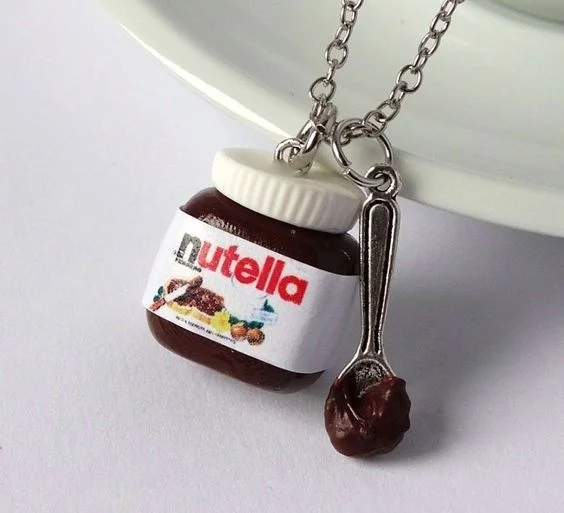

Nutella Necklace Kawaii Chocolate Miniature Food Gift Nutella Lover Gift Cute Necklace Food Necklace Gift for Her