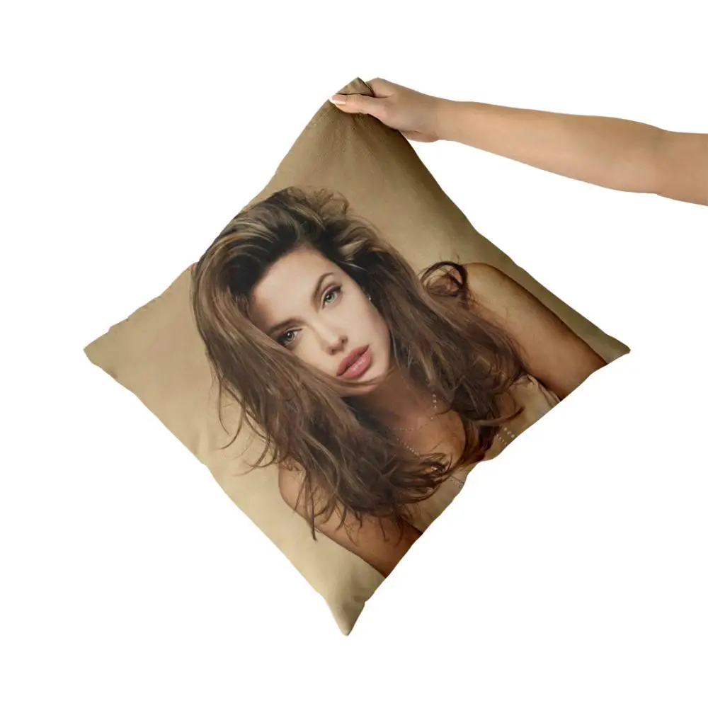 Анджелина Джоли хлопчатобумажные парусиновые наволочки на заказ для диванных