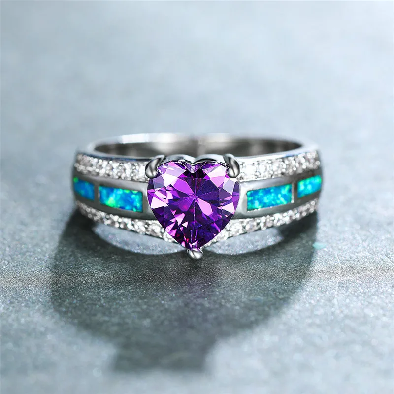 Элегантное женское синее кольцо с камнем &quotогненный опал&quot Винтажные