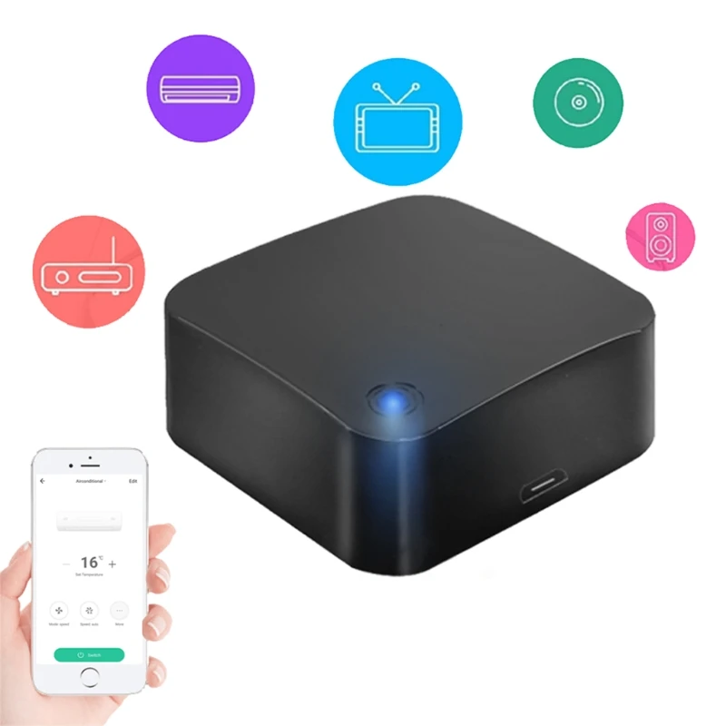 

Wireless WiFi Smart IR Remote Controller Smart Home Infrared Universal Remote Blaster Voice Control AC TV DVD AUD-SAT