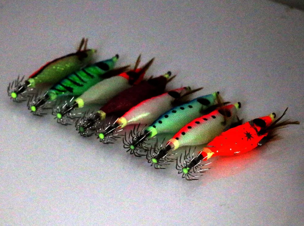 

8pcs 3D Big Eye Shrimp Squid Jig Cuttlefish Fishing Jig Lure Wrapped By Noctilucent Cloth Artificial Bait 10g 10cm(random color)
