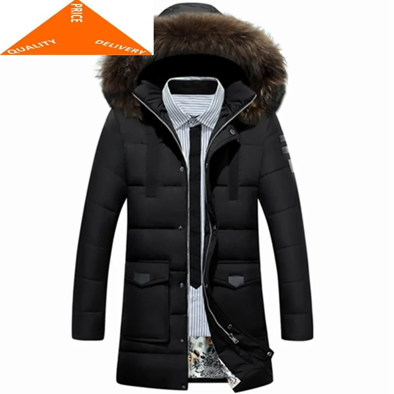 Мужская зимняя куртка на белом утином пуху теплая ветрозащитная - Цена: 45001.09