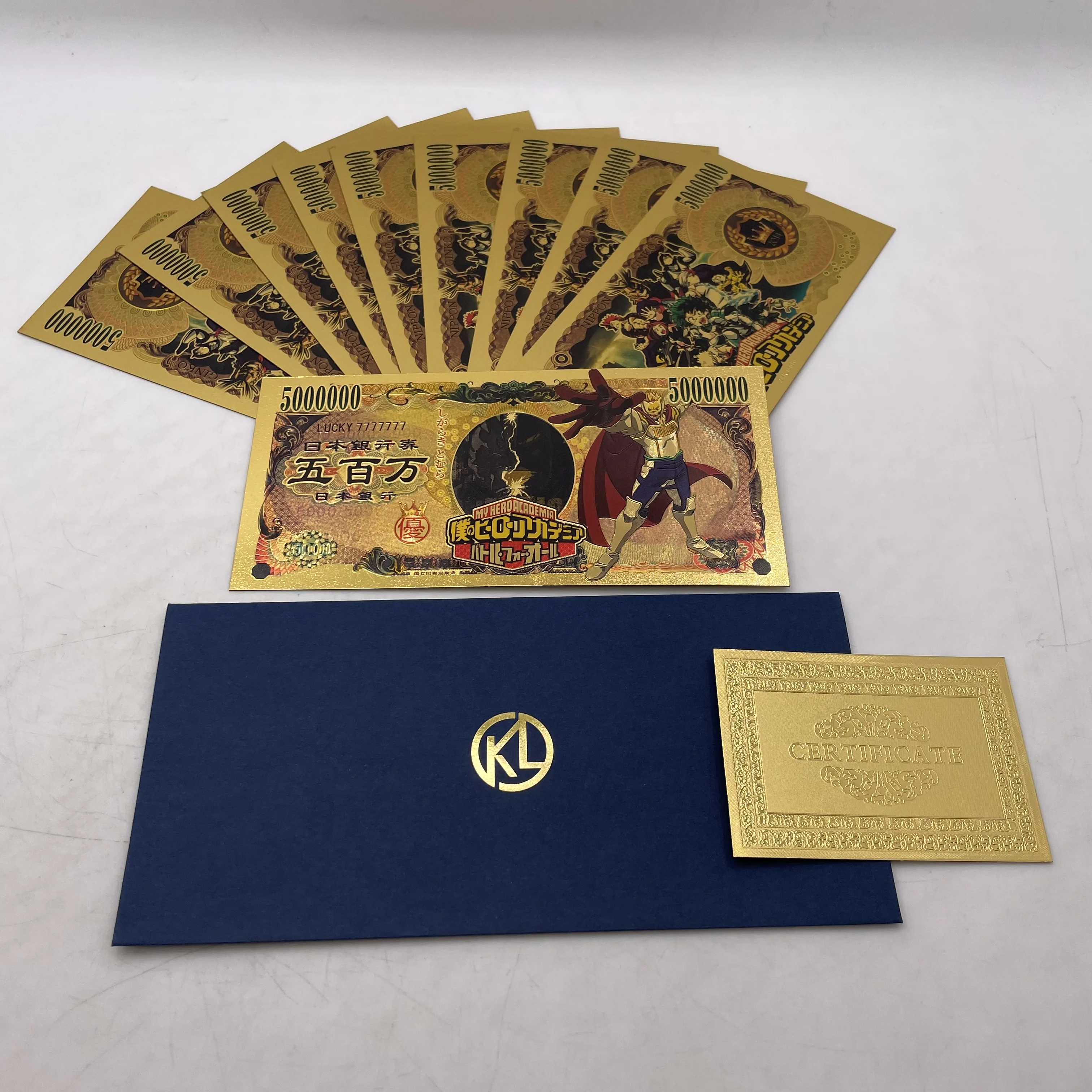 11types Japanese Anime My Hero Academia Cards School mange gold plastic banknote Cartoon Gifts for Collection Decoration | Дом и сад