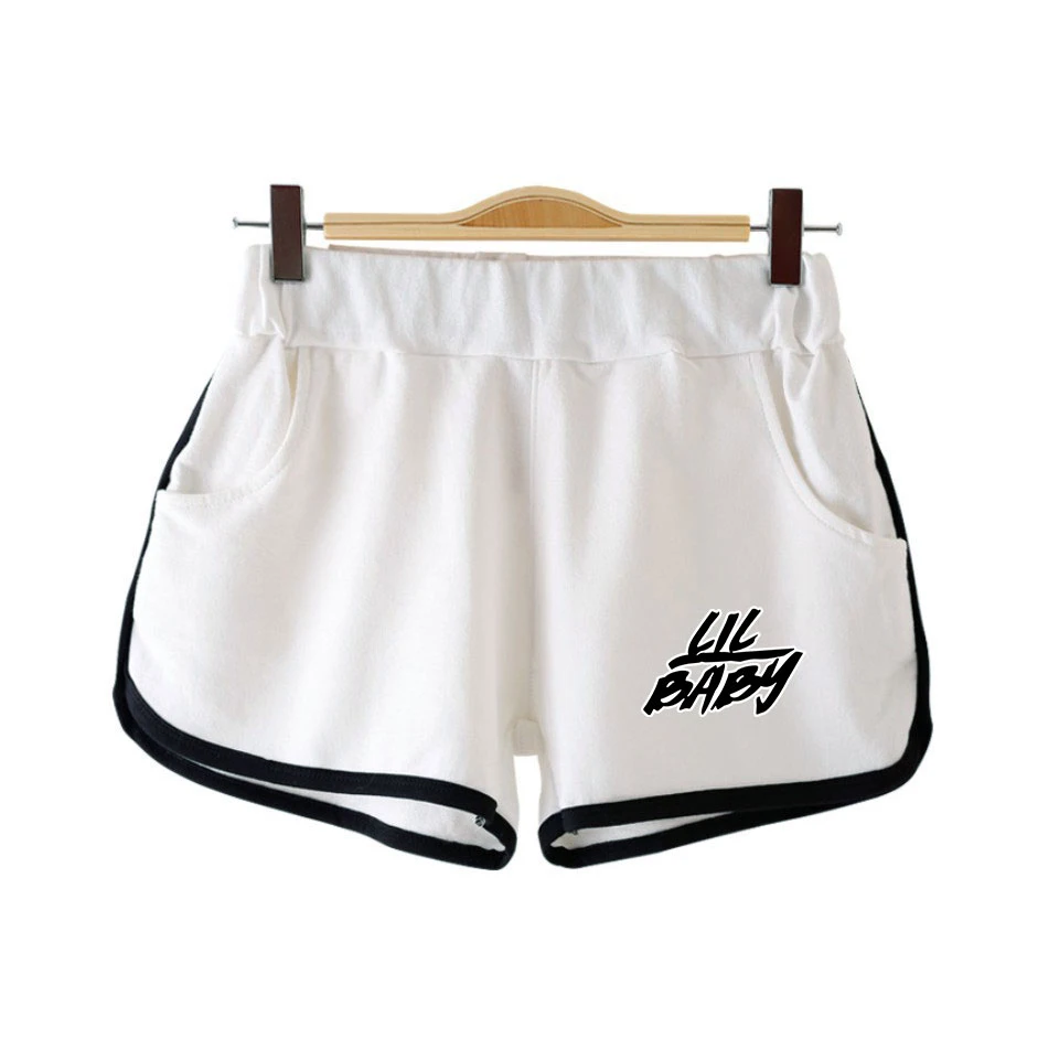 

WAWNI 2020 New Lil Baby Hip Hop Unisex Elastic Shorts Harajuku Fashion Style Casual Street Elastic Shorts Polyester Fabric