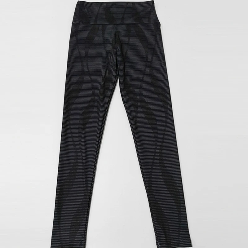 

New Stripe Print Leggings Women High Waist Legings Work Out Legging Sporting Push Up Trousers Fitness Leggins